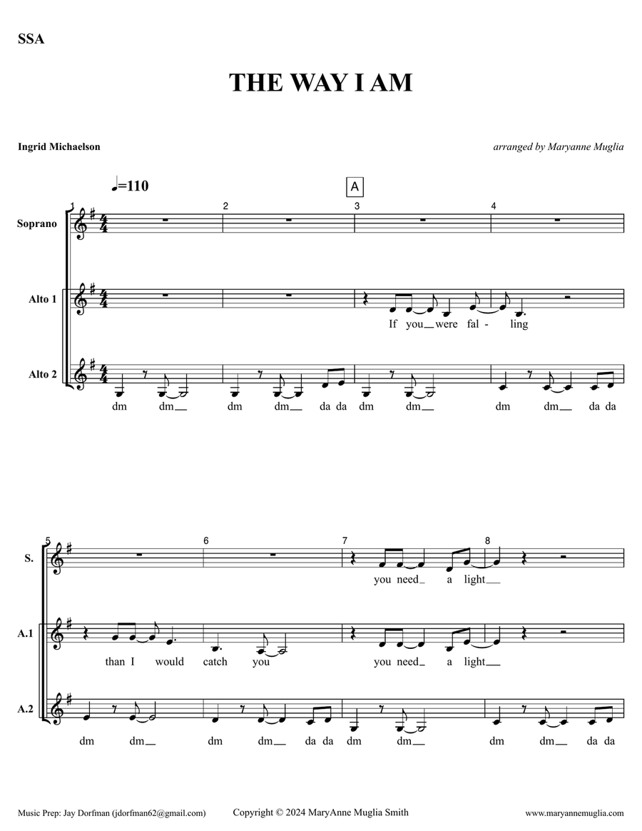 The Way I Am SSA scores gallery preview page 1