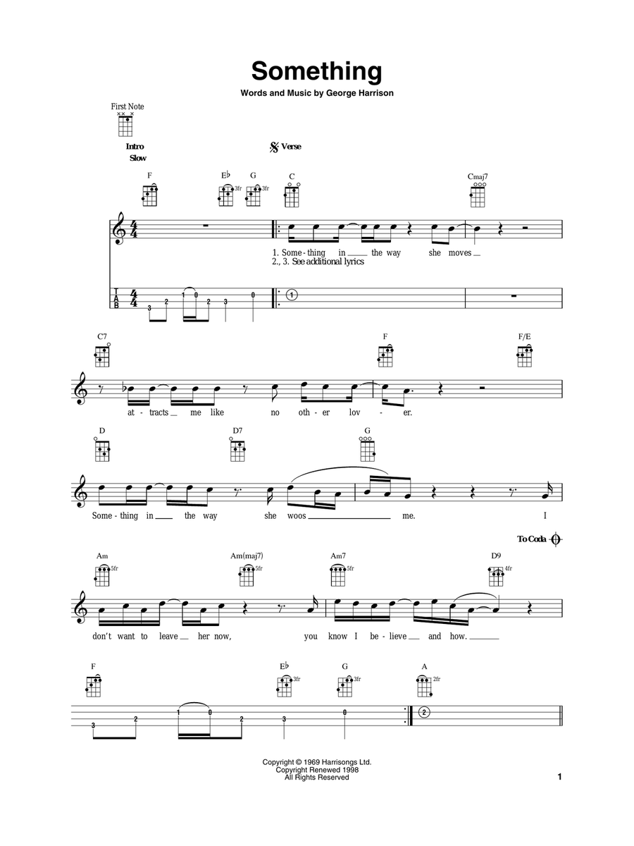 Something Something Baritone Ukulele scores gallery preview page 1