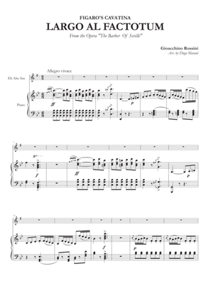 Figaro's Cavatina "Largo Al Factotum" for Alto Saxophone and Piano