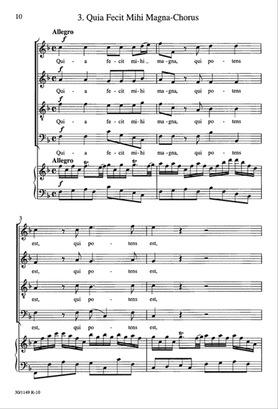 Magnificat in F - Choral Score 4-Part scores gallery preview page 20