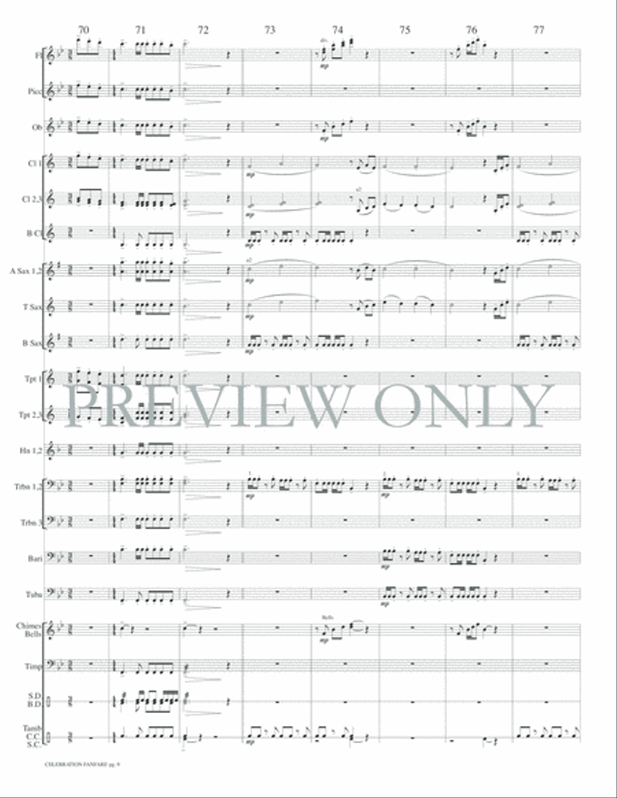 Celebration Fanfare Concert Band scores gallery preview page 12