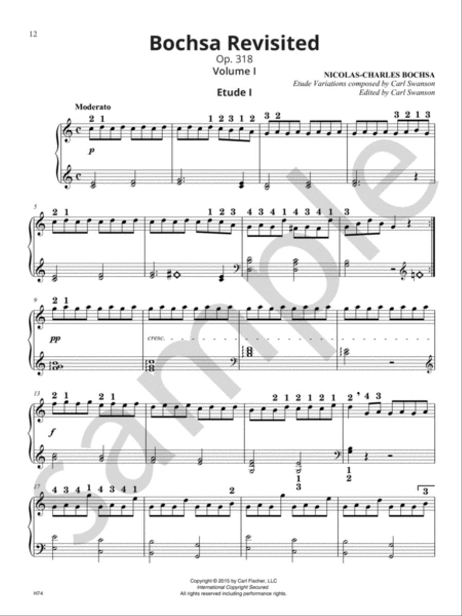 Bochsa Revisited - 40 Easy Etudes, Op. 318 - Vol I Harp scores gallery preview page 6