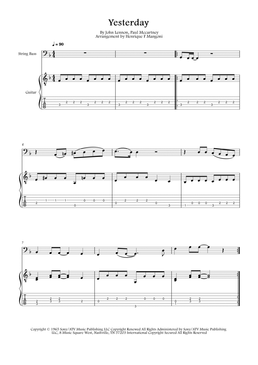 Yesterday String Duet scores gallery preview page 1