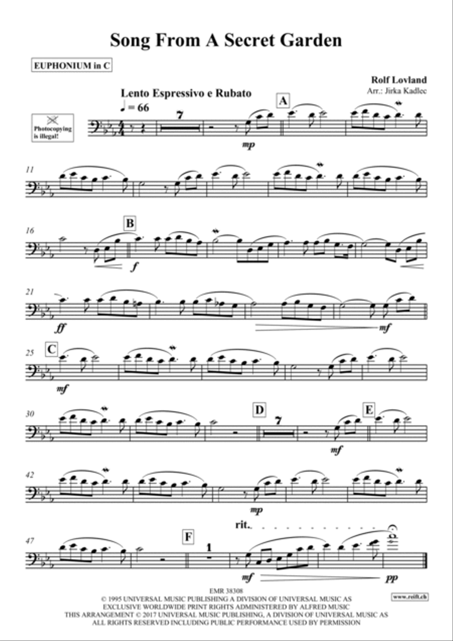 Song From A Secret Garden Euphonium scores gallery preview page 3