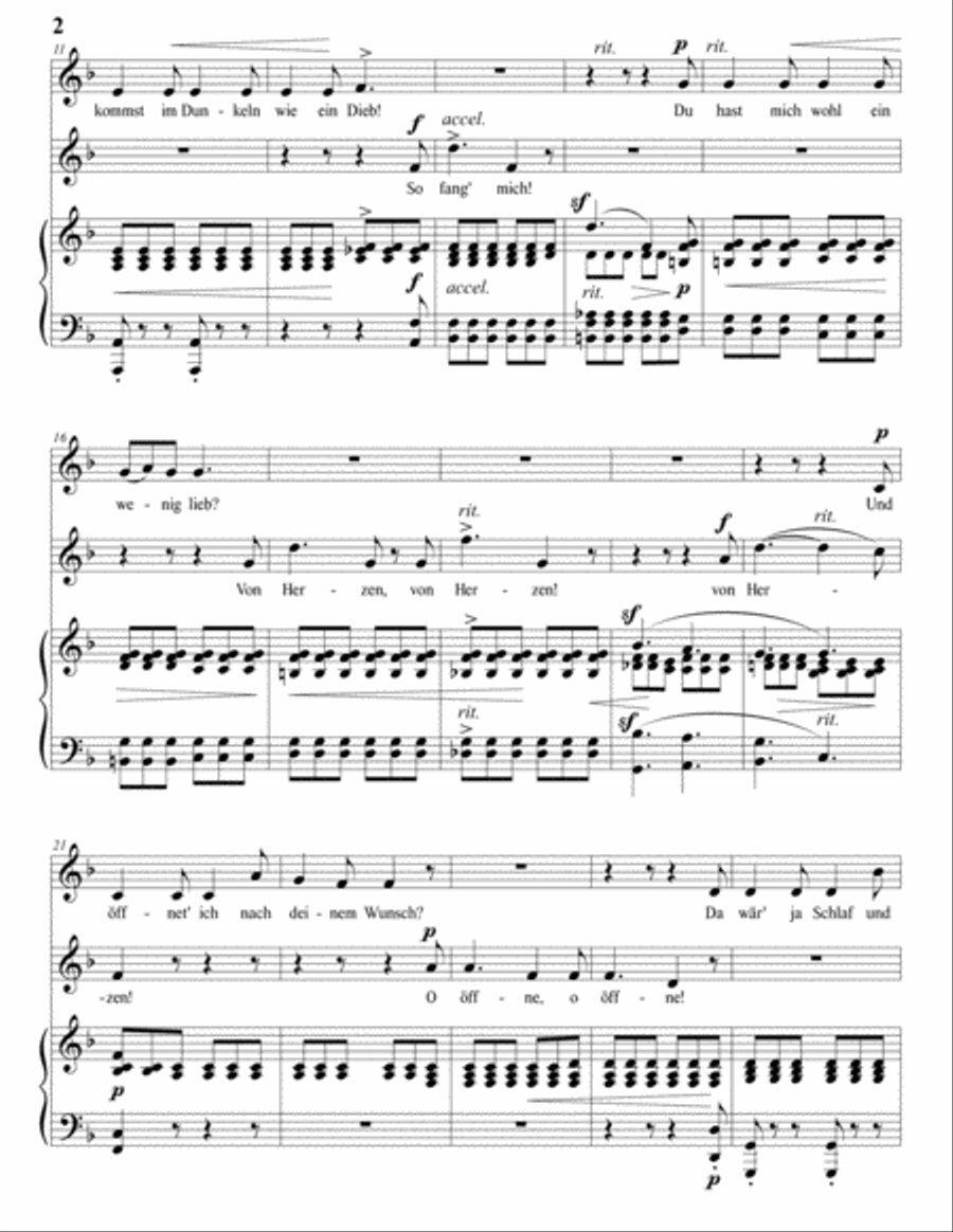 SCHUMANN: Unter'm Fenster, Op. 34 no. 3 (transposed to F major) Voice scores gallery preview page 3