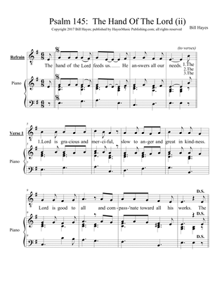 Psalm 145: The Hand Of The Lord Feeds Us (ii) - Piano/vocal