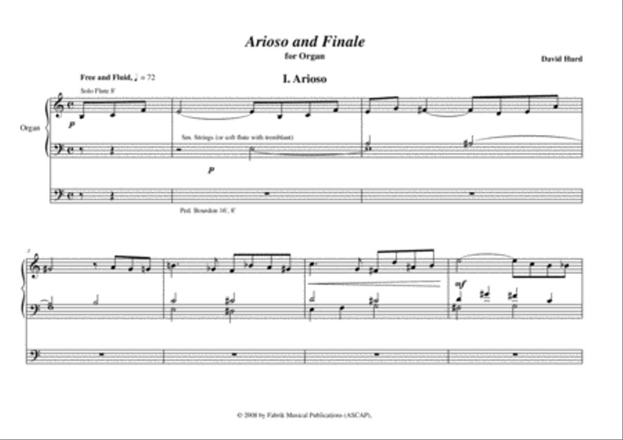 David Hurd: Arioso and Finale for organ Organ Solo scores gallery preview page 2