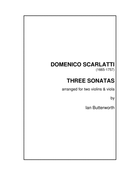 D.SCARLATTI Three Sonatas for 2 violins & viola image number null
