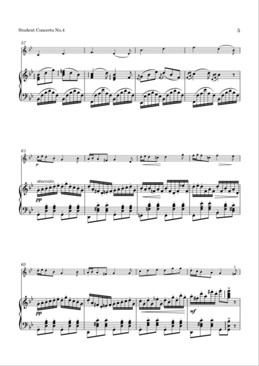 Huber Concerto No. 4 Op. 8 for Violin and Piano Violin Solo scores gallery preview page 6