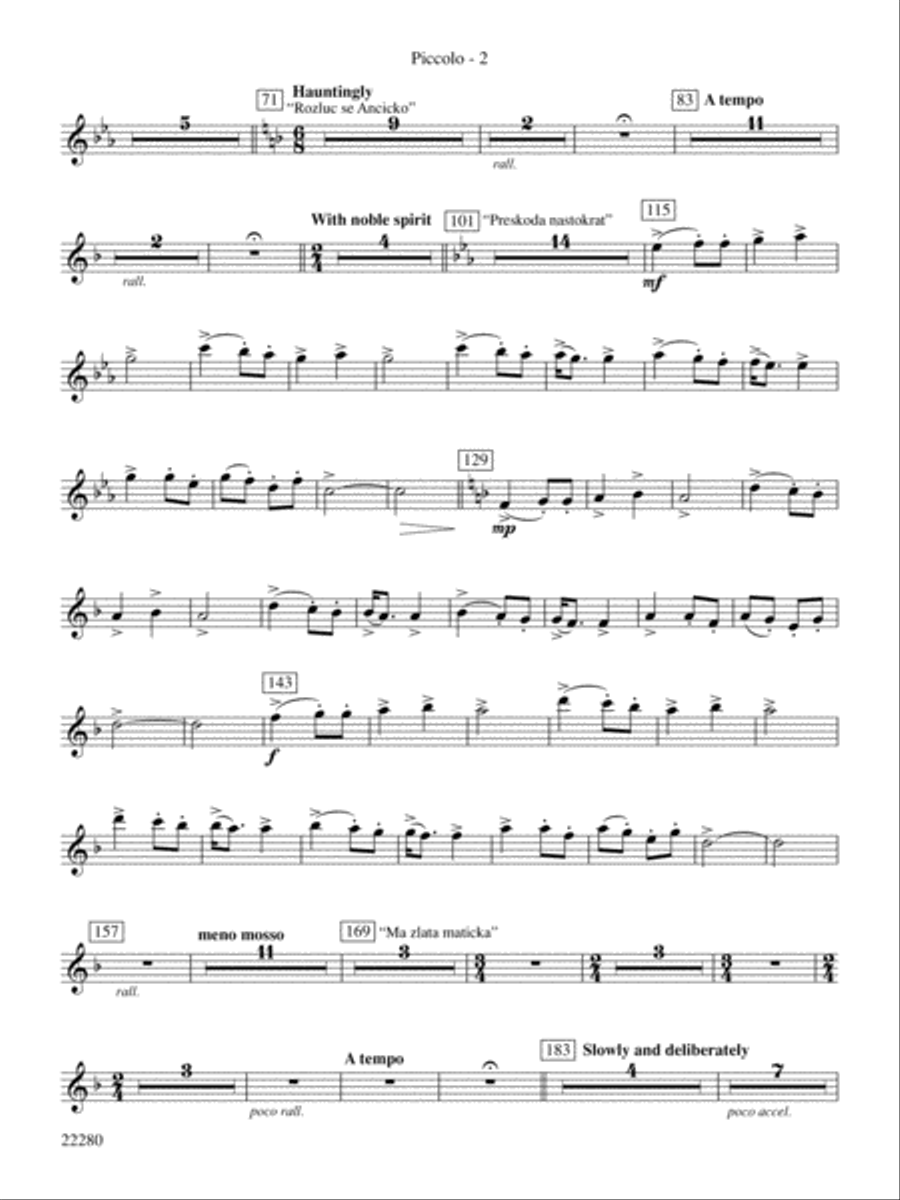 Moravian Folk Rhapsody: Piccolo Concert Band scores gallery preview page 2