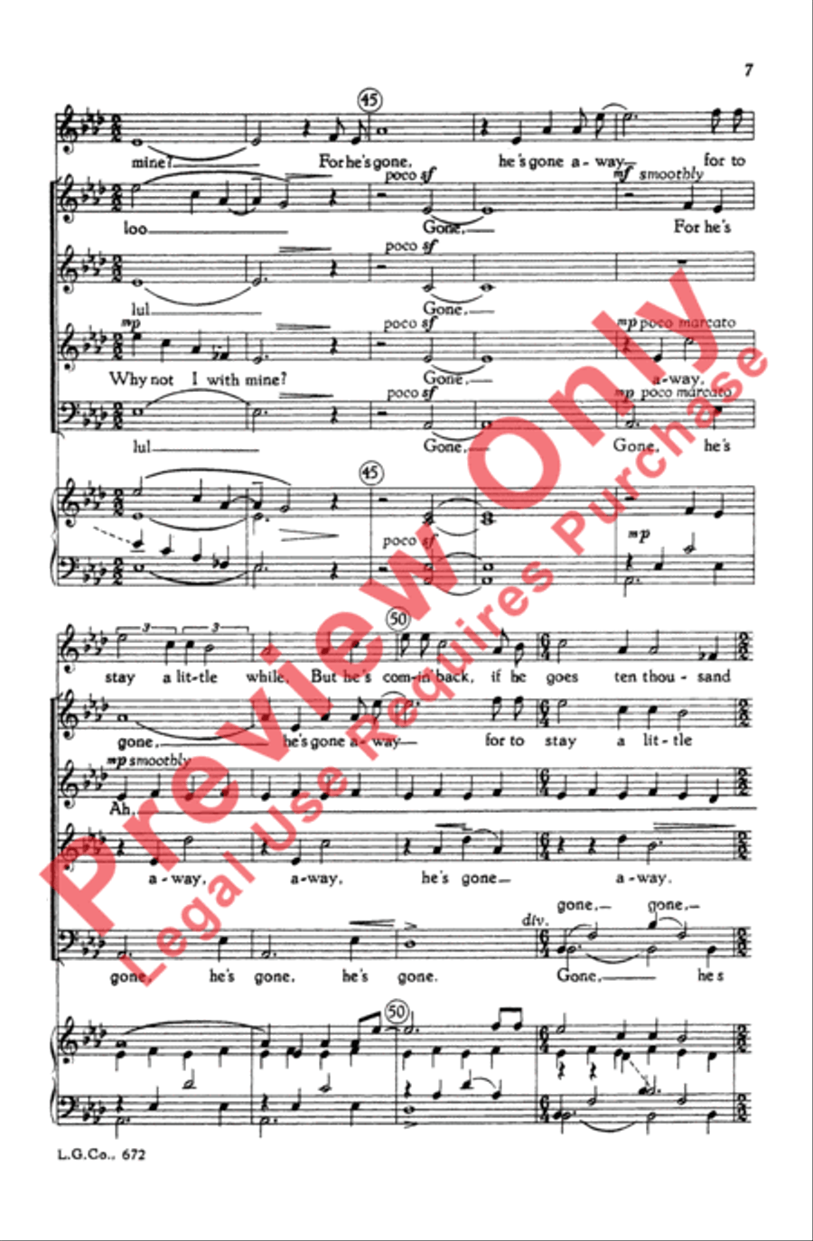 He's Gone Away He's Gone Away 4-Part scores gallery preview page 7