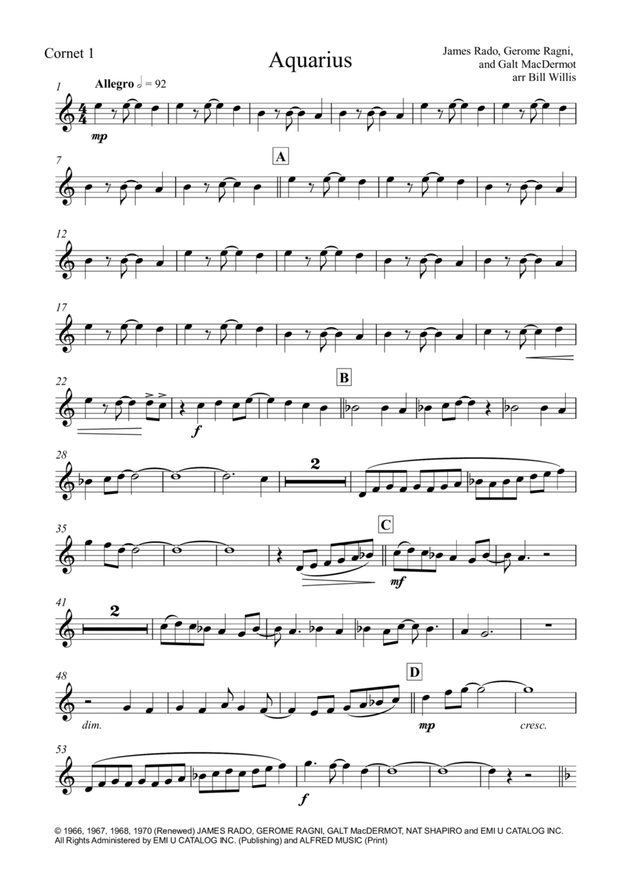 Aquarius Aquarius School and Community scores gallery preview page 1
