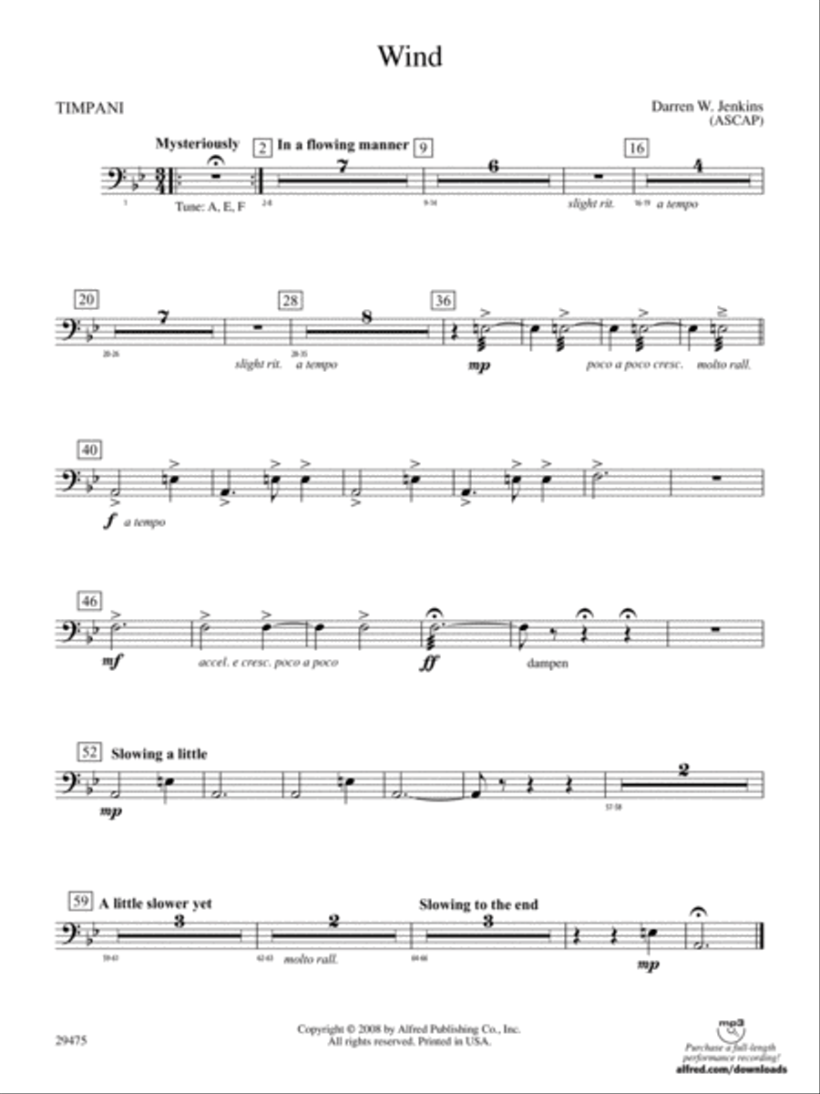 Wind: Timpani Concert Band scores gallery preview page 1