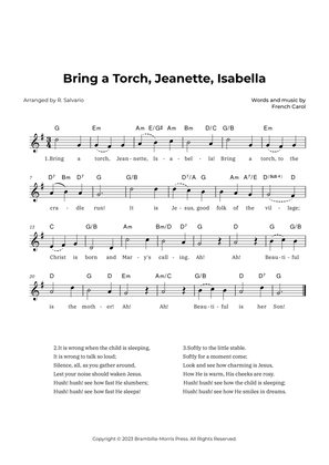 Bring a Torch, Jeanette, Isabella (Key of G Major)