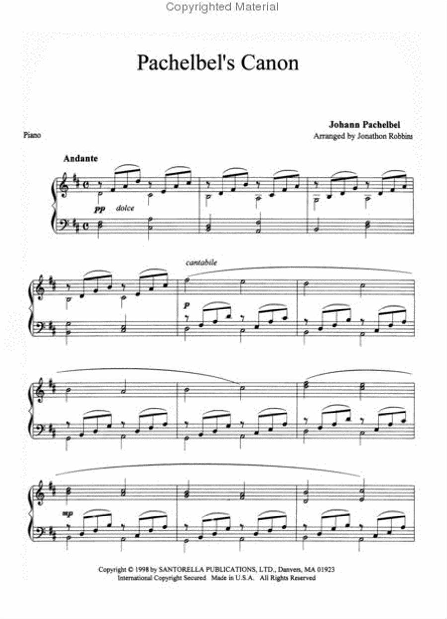 Pachelbel's Canon * Signature Series Original Piano Solo scores gallery preview page 2