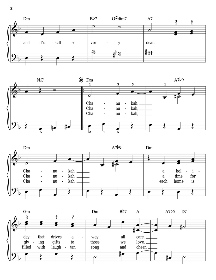 Chanukah Easy Piano scores gallery preview page 2