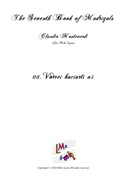 Monteverdi - The Seventh Book of Madrigals (1619) - 08.Vorrei baciarti a5 image number null