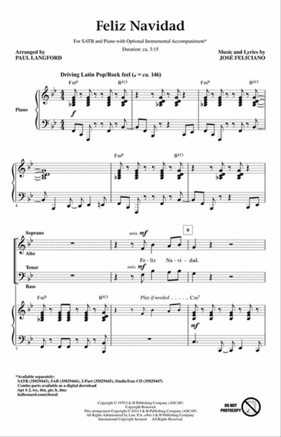 Feliz Navidad Feliz Navidad Choir scores gallery preview page 2