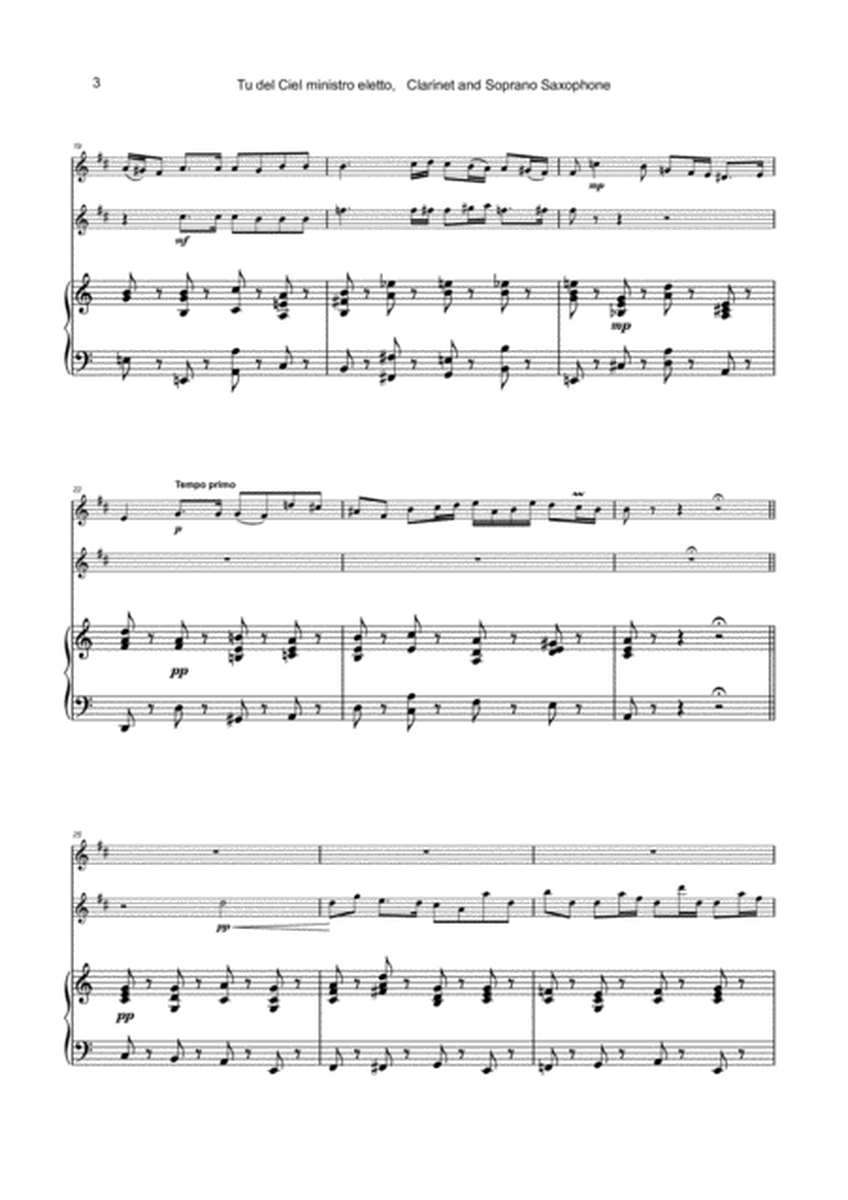 Tu del ciel ministro eletto, Aria by G F Handel, for Clarinet, Soprano Saxophone and Piano