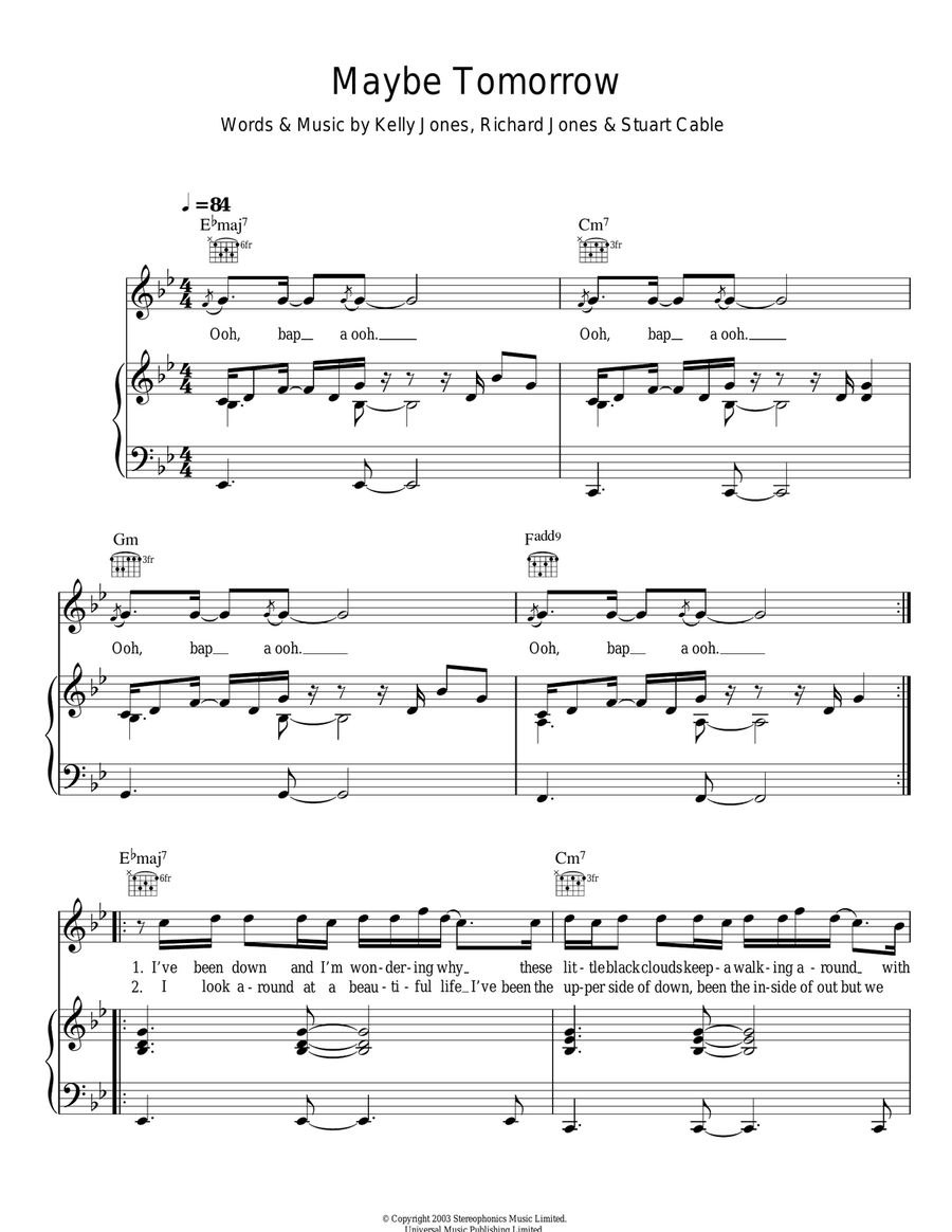 Maybe Tomorrow Acoustic Guitar scores gallery preview page 1