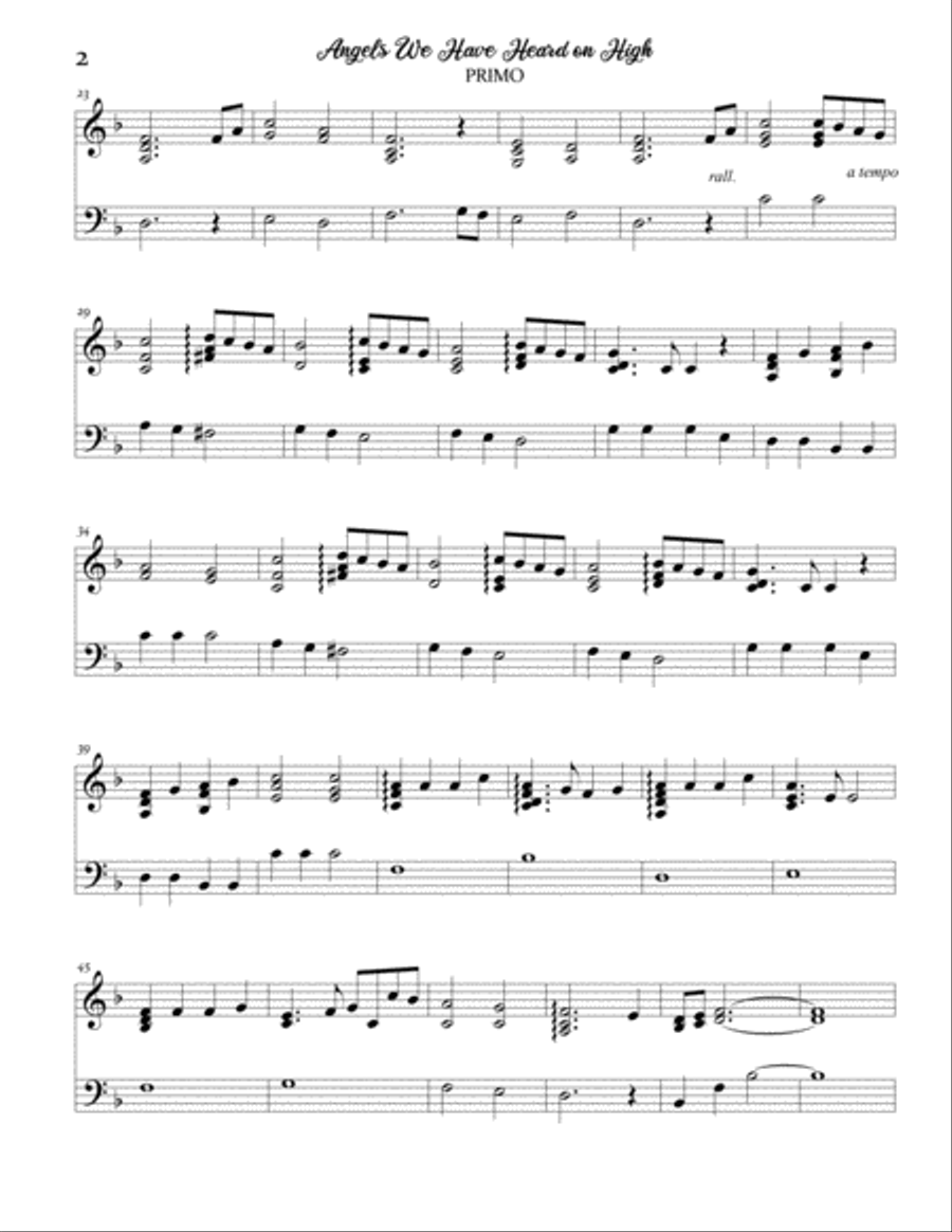Angels We Have Heard on High Piano Duet Piano Duet scores gallery preview page 3
