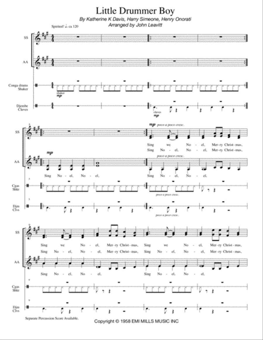 The Little Drummer Boy SSAA scores gallery preview page 2