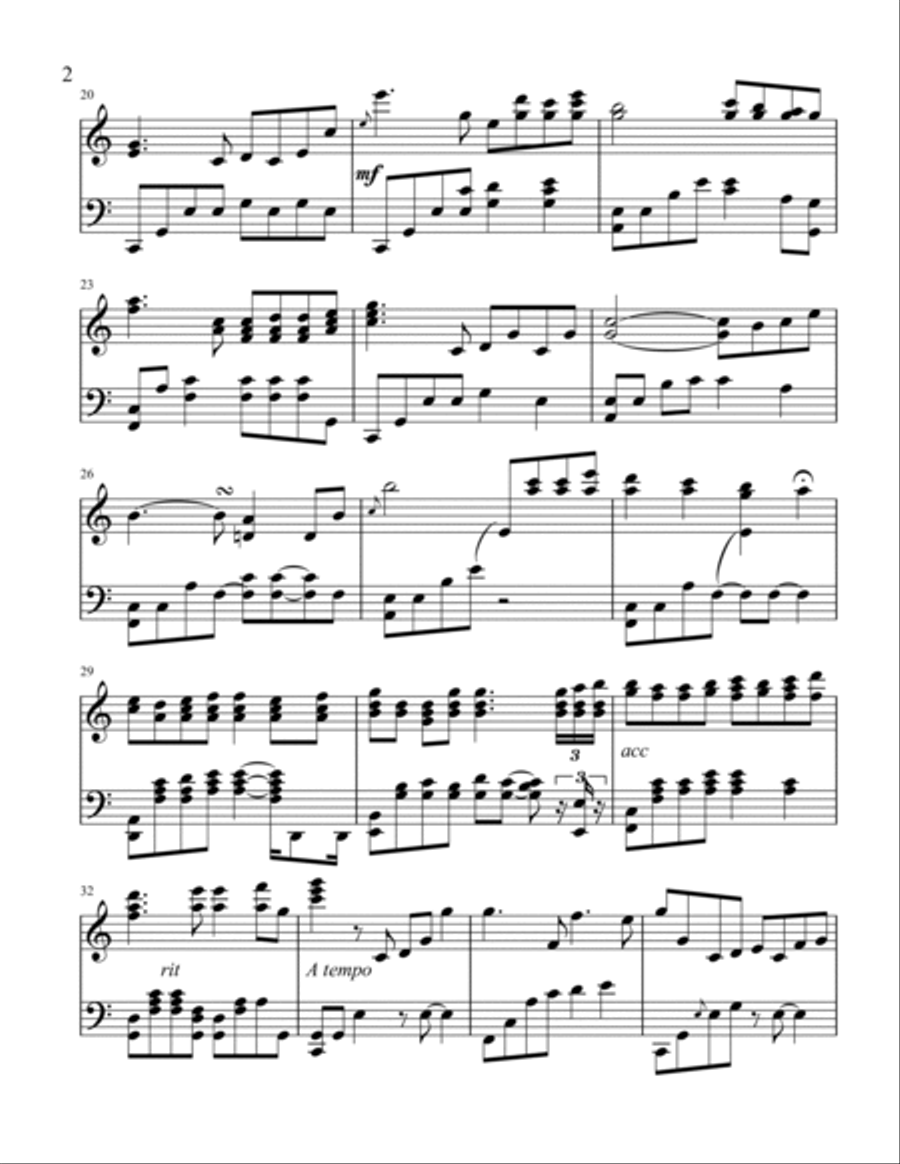 Serenity Piano Solo scores gallery preview page 2