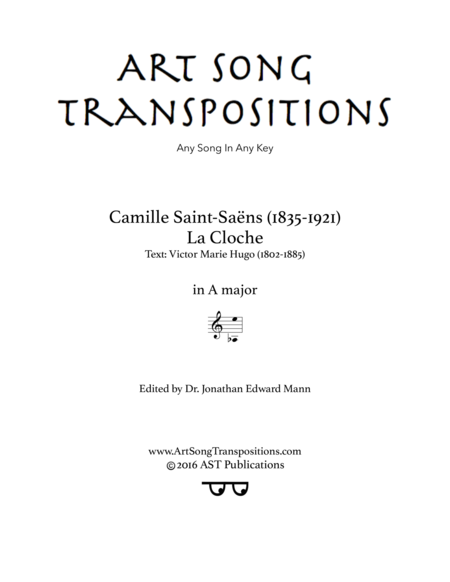 SAINT-SAËNS: La cloche (transposed to A major)