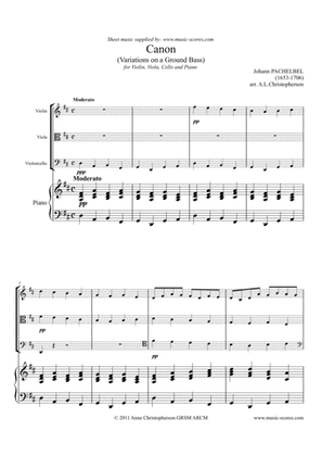 Pachelbel's Canon - String Trio and Piano