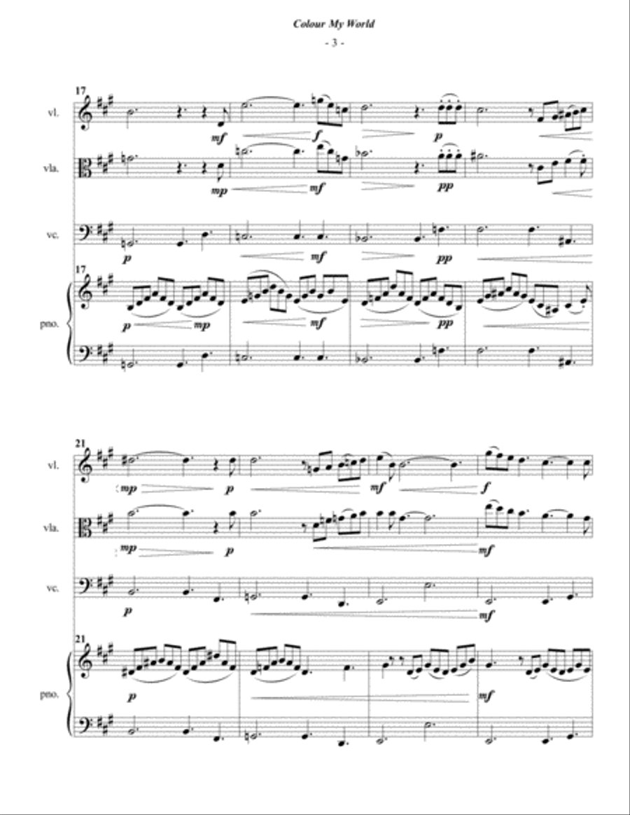 Colour My World Piano Quartet scores gallery preview page 3