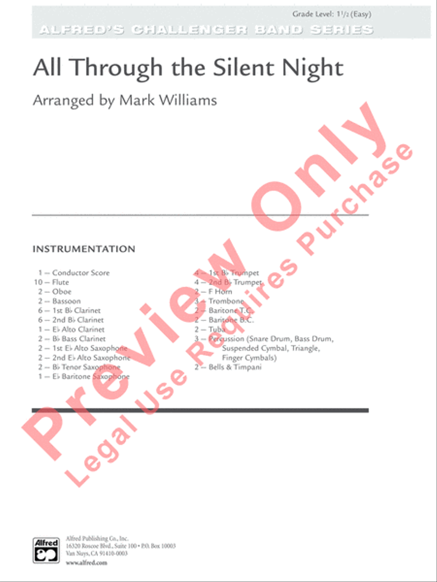 All Through the Silent Night Concert Band scores gallery preview page 2