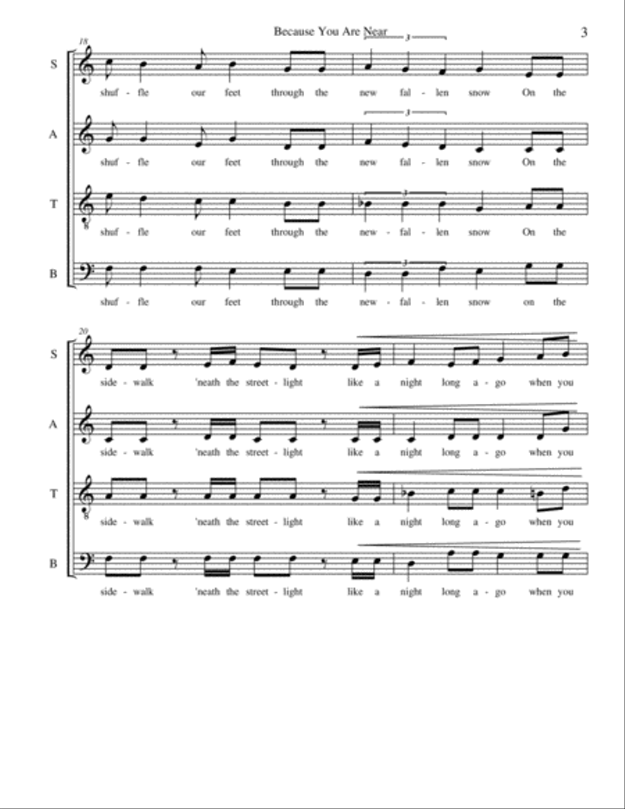 Because You Are Near Because You Are Near 4-Part scores gallery preview page 3