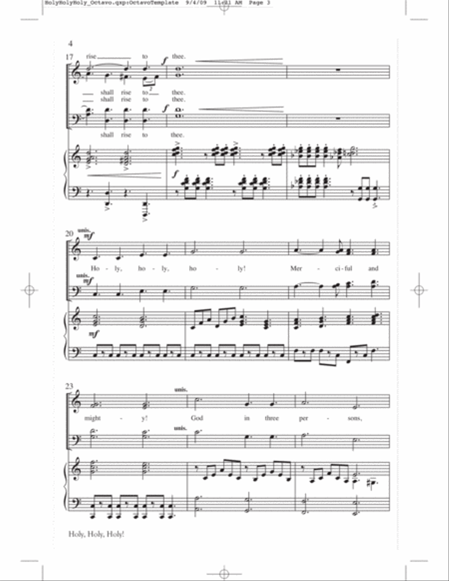 Holy, Holy, Holy Choir scores gallery preview page 4
