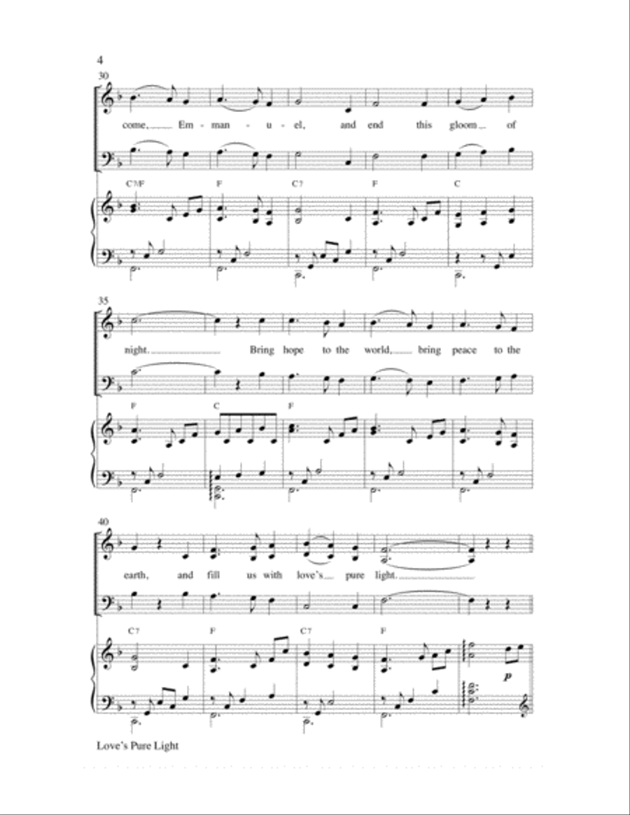Love's Pure Light 3-Part scores gallery preview page 14