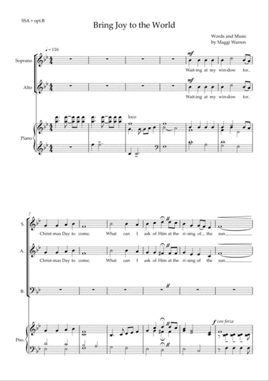 Bring Joy to the World SSA opt. B SSA scores gallery preview page 2