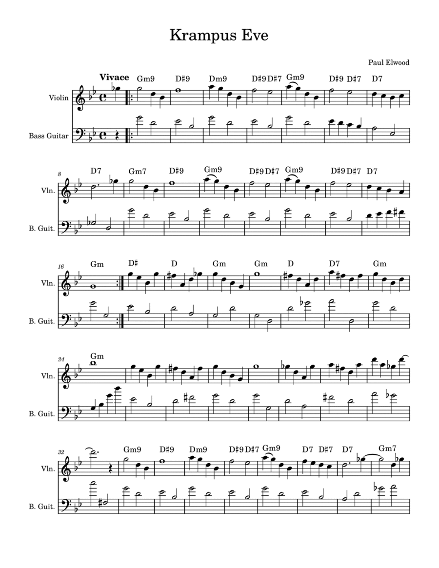 Krampus Eve String Duet scores gallery preview page 1