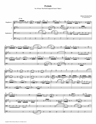 Prelude 19 from Well-Tempered Clavier, Book 1 (Conical Brass Quartet)
