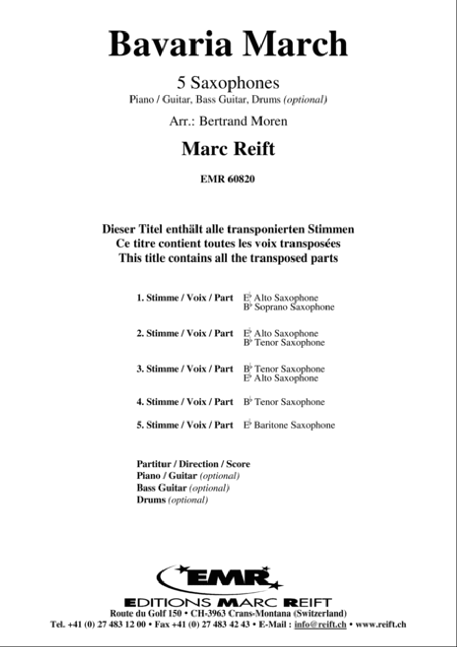 Bavaria March Saxophone Quintet scores gallery preview page 2
