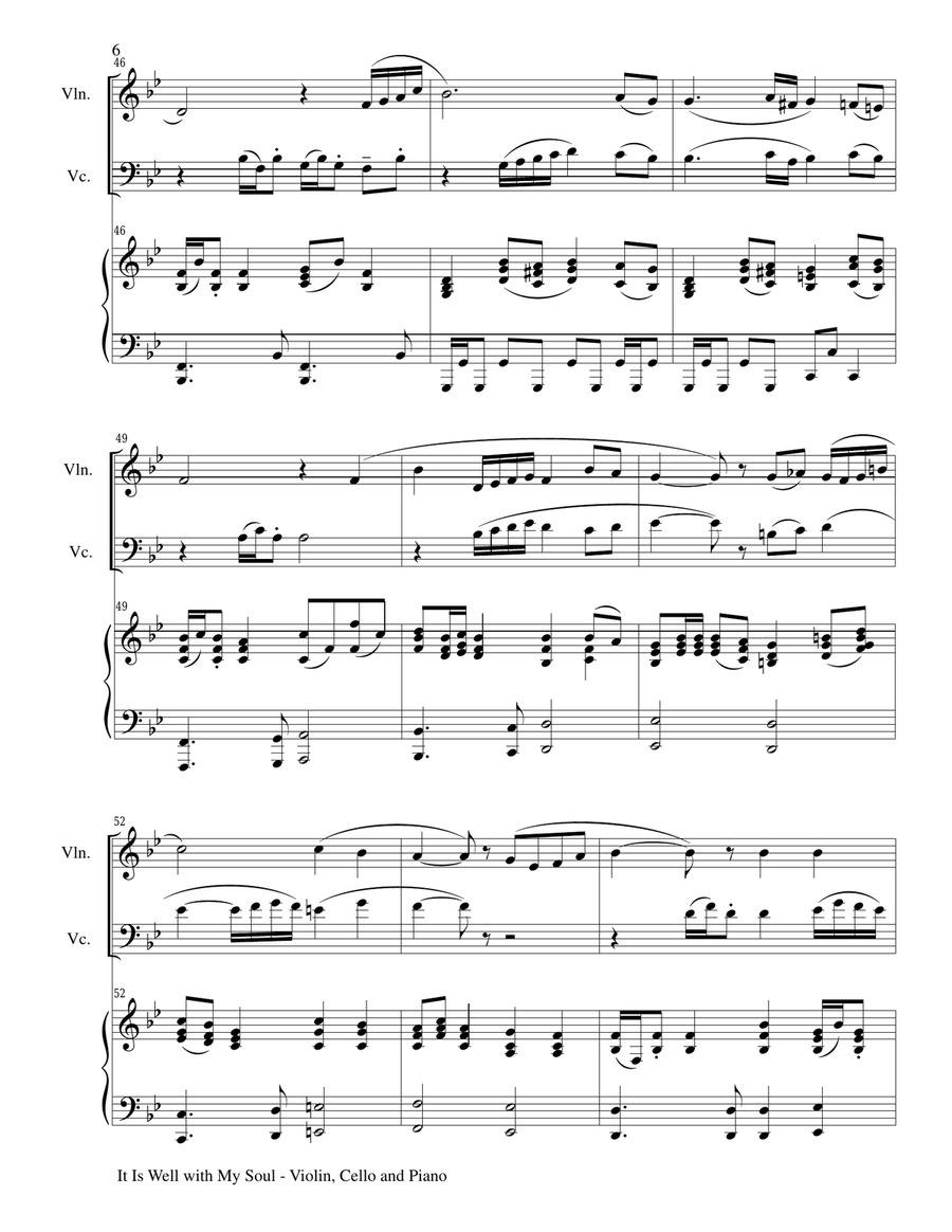 IT IS WELL WITH MY SOUL (Trio - Violin, Cello and Piano with Score and Parts) Piano Trio scores gallery preview page 6