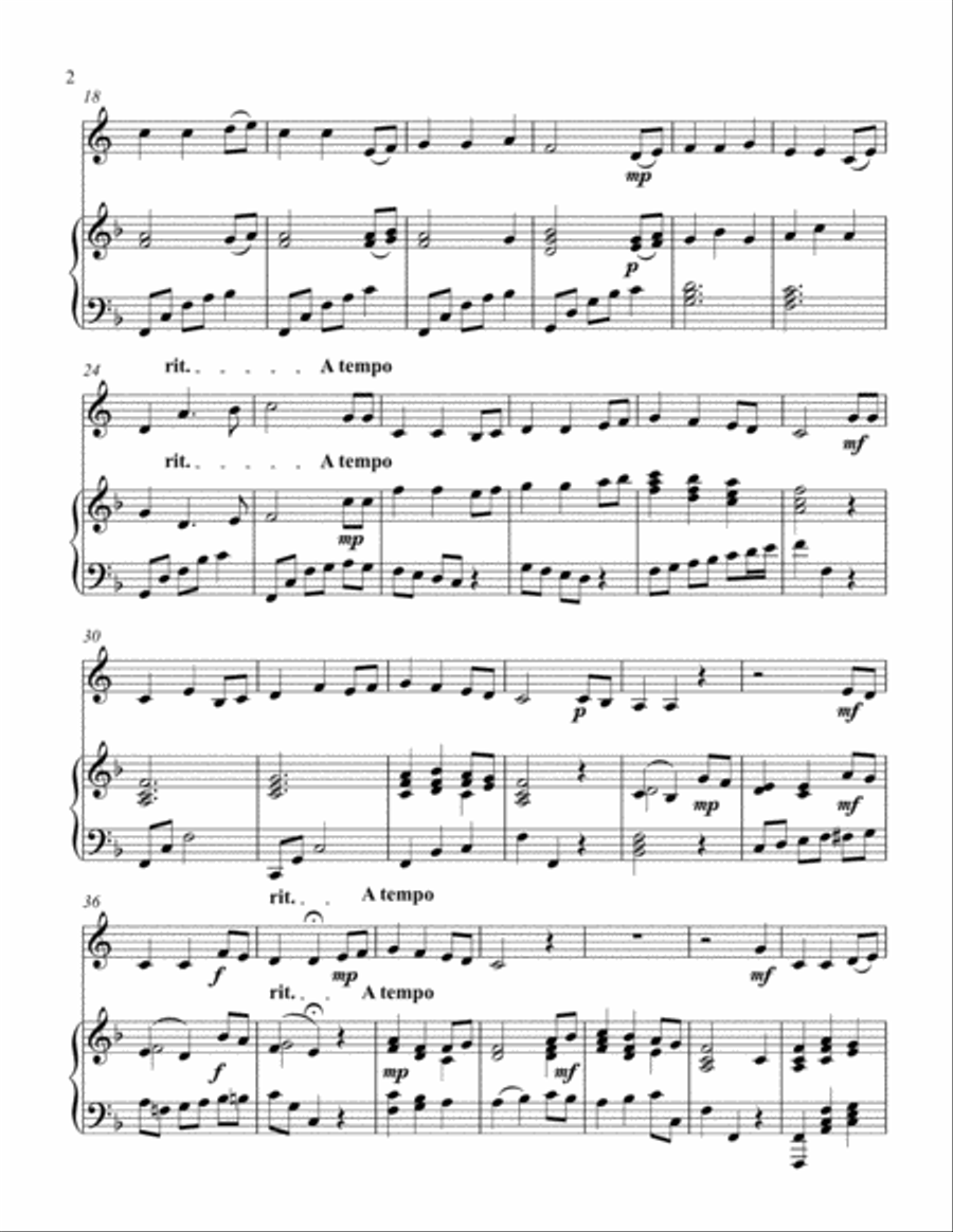 The Holy Infant's Manger (treble F instrument solo) Horn scores gallery preview page 3