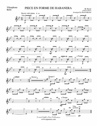 Piece en Forme de Habanera (Soloist and Concert Band): Vibraphone