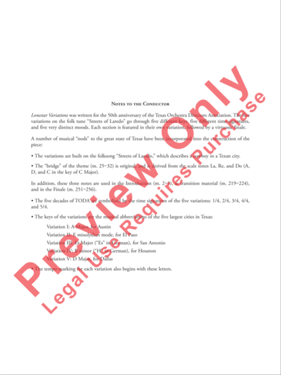 Lonestar Variations String Orchestra scores gallery preview page 3