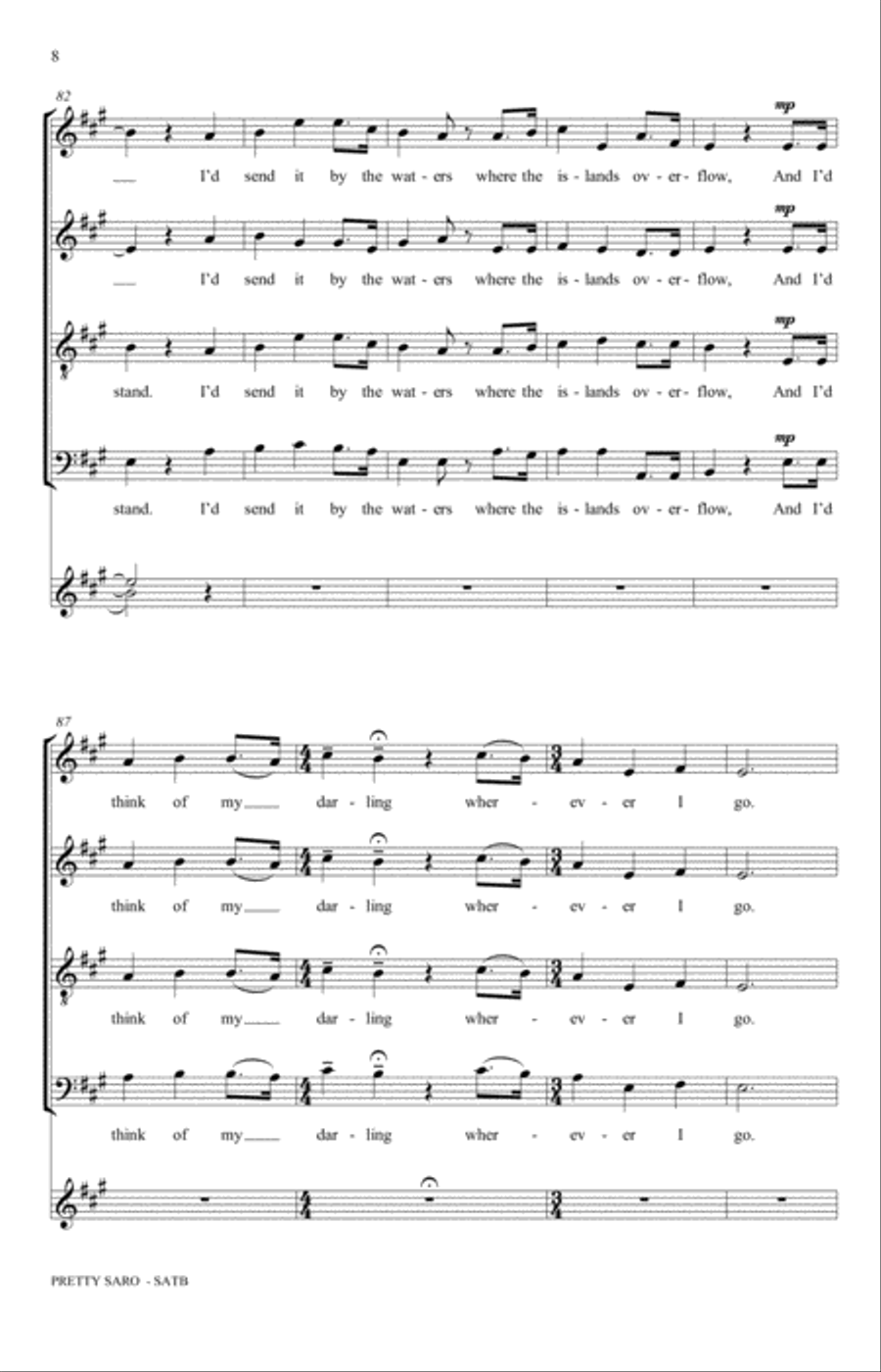 Pretty Saro (No. 2 from Appalachian Stories) 4-Part scores gallery preview page 8