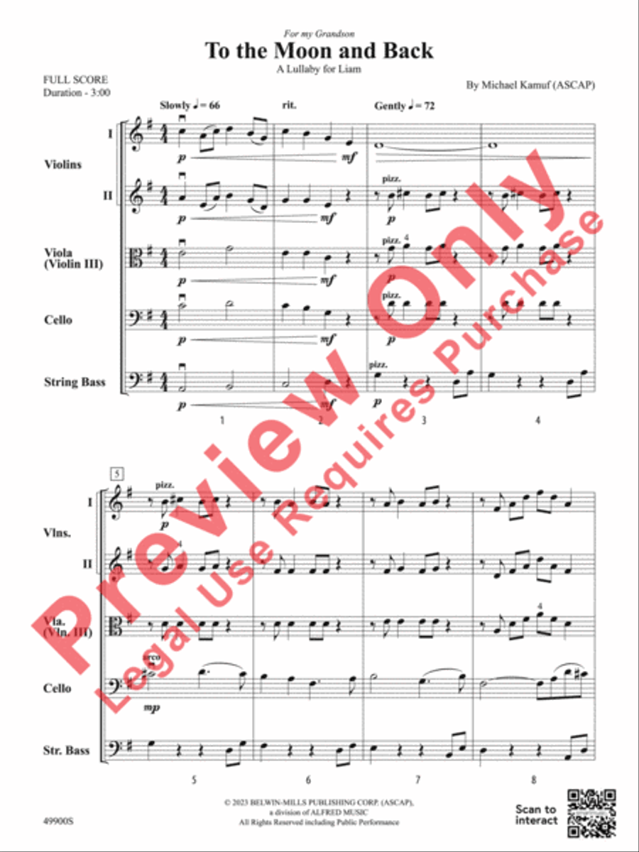 To the Moon and Back String Orchestra scores gallery preview page 3