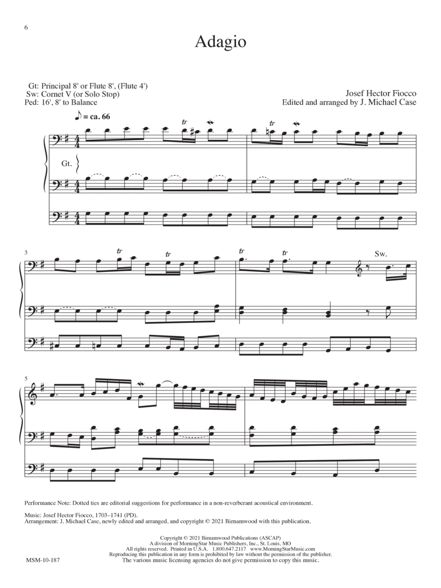 Adagio Organ scores gallery preview page 1