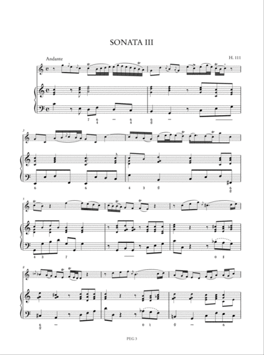 6 Sonatas Op. 5 (H. 109-114) for Violin and Basso Continuo - Vol. 1: Sonatas I-III Violin scores gallery preview page 4