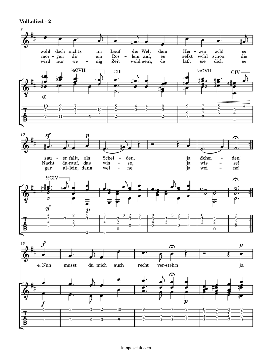 Volkslied (for Voice & Guitar) Acoustic Guitar scores gallery preview page 4