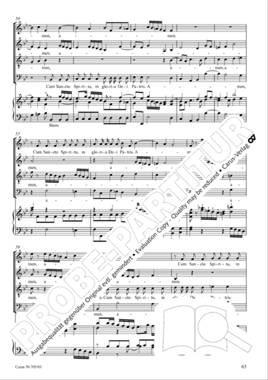 Missa in g. Hasse-Werkausgabe IV/3 4-Part scores gallery preview page 72