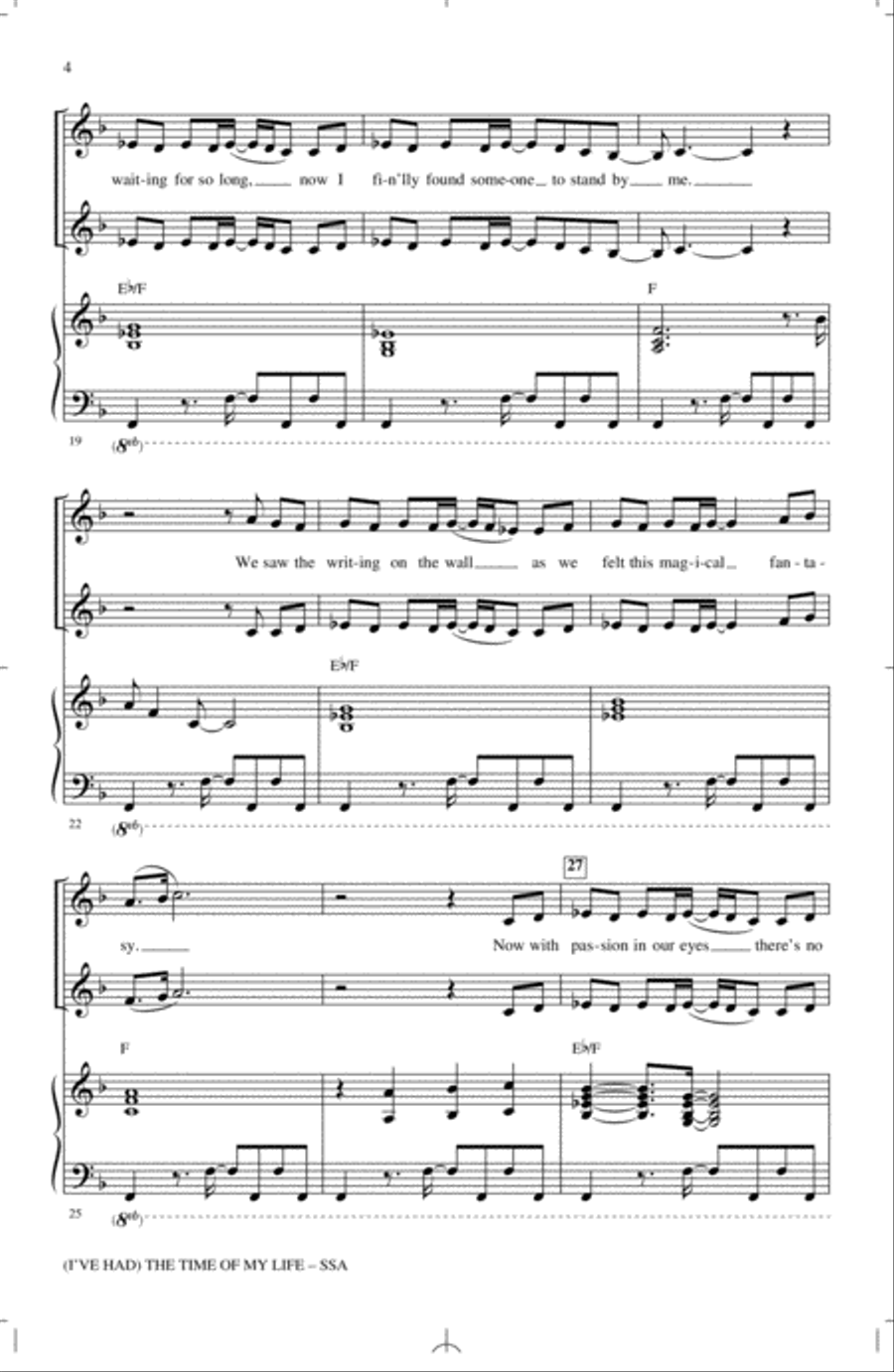 (I've Had) The Time Of My Life (arr. Mac Huff) SSA scores gallery preview page 3