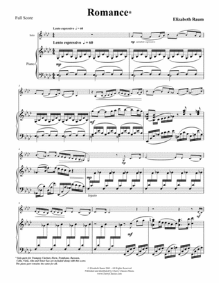 Romance for Solo Instrument with Piano accompaniment